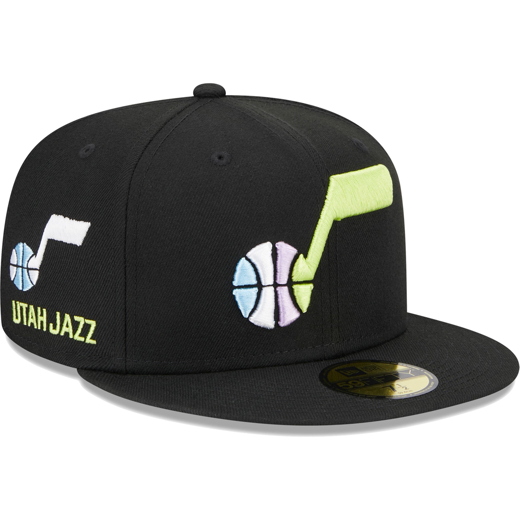 Utah Jazz New Era Color Pack 59FIFTY Fitted Hat - Black