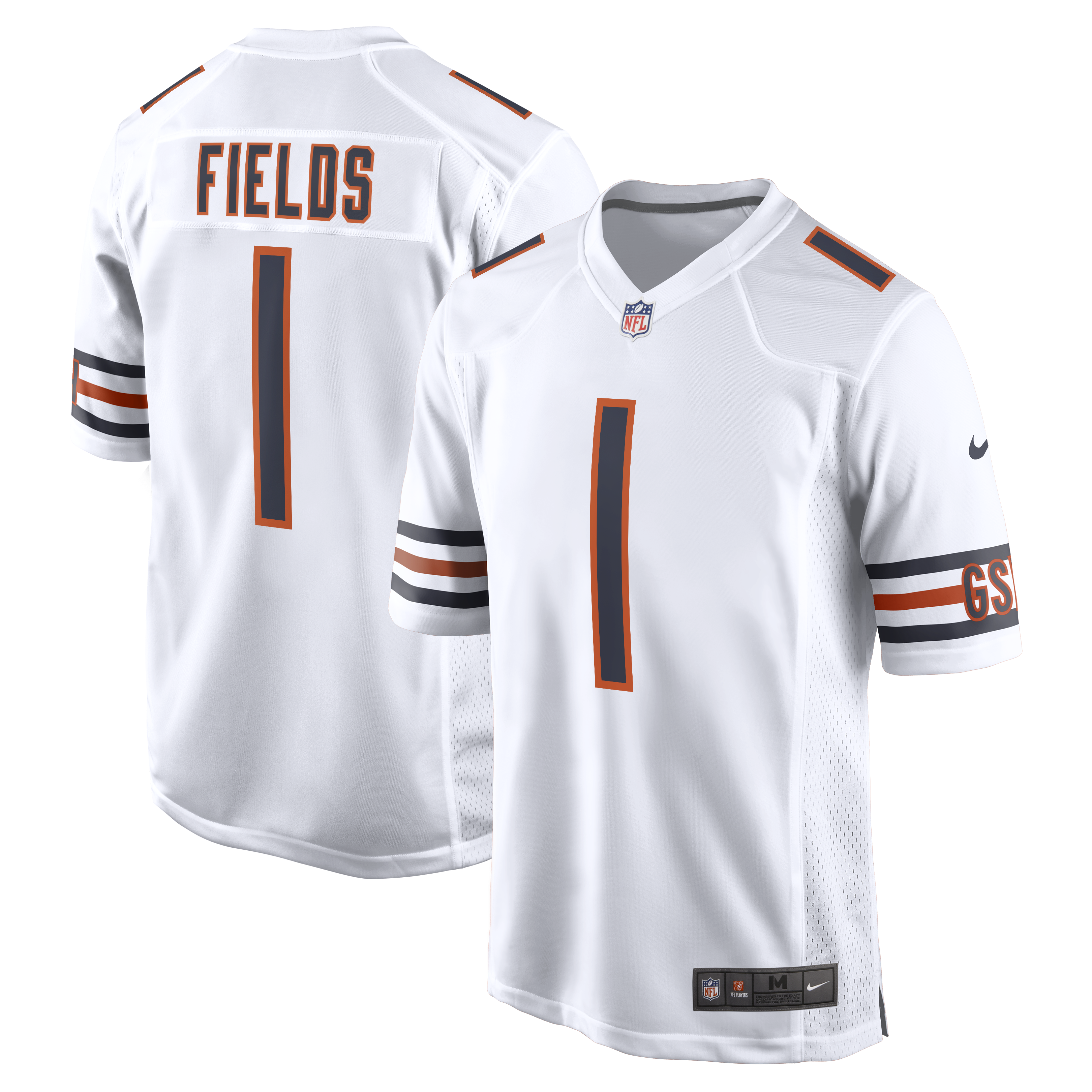 Justin Fields Chicago Bears Nike Men s White Replica Game Jersey