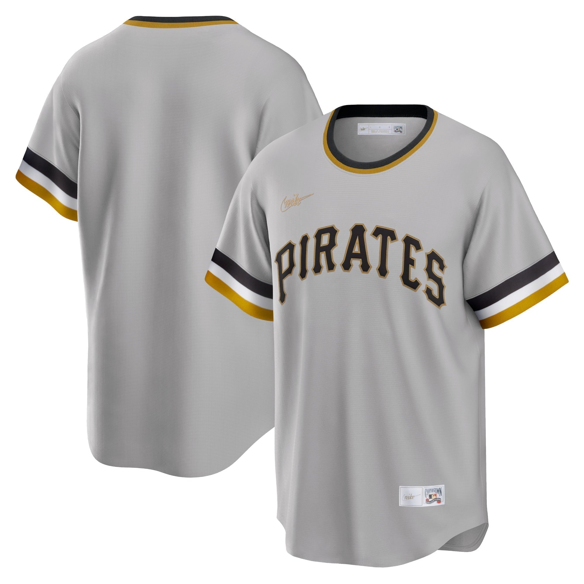 Men's Nike Gray Pittsburgh Pirates Road Cooperstown Collection Team Jersey