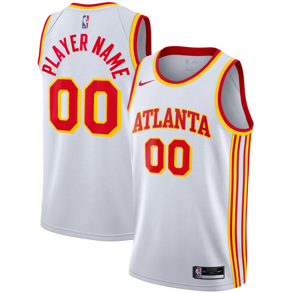 Atlanta Hawks, NBA Jerseys Nike 2020/21 Swingman Custom Jersey - Association Edition - White