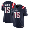 Men s New England Patriots Ezekiel Elliott Navy 2023 F.U.S.E. Vapor Limited Stitched Jersey