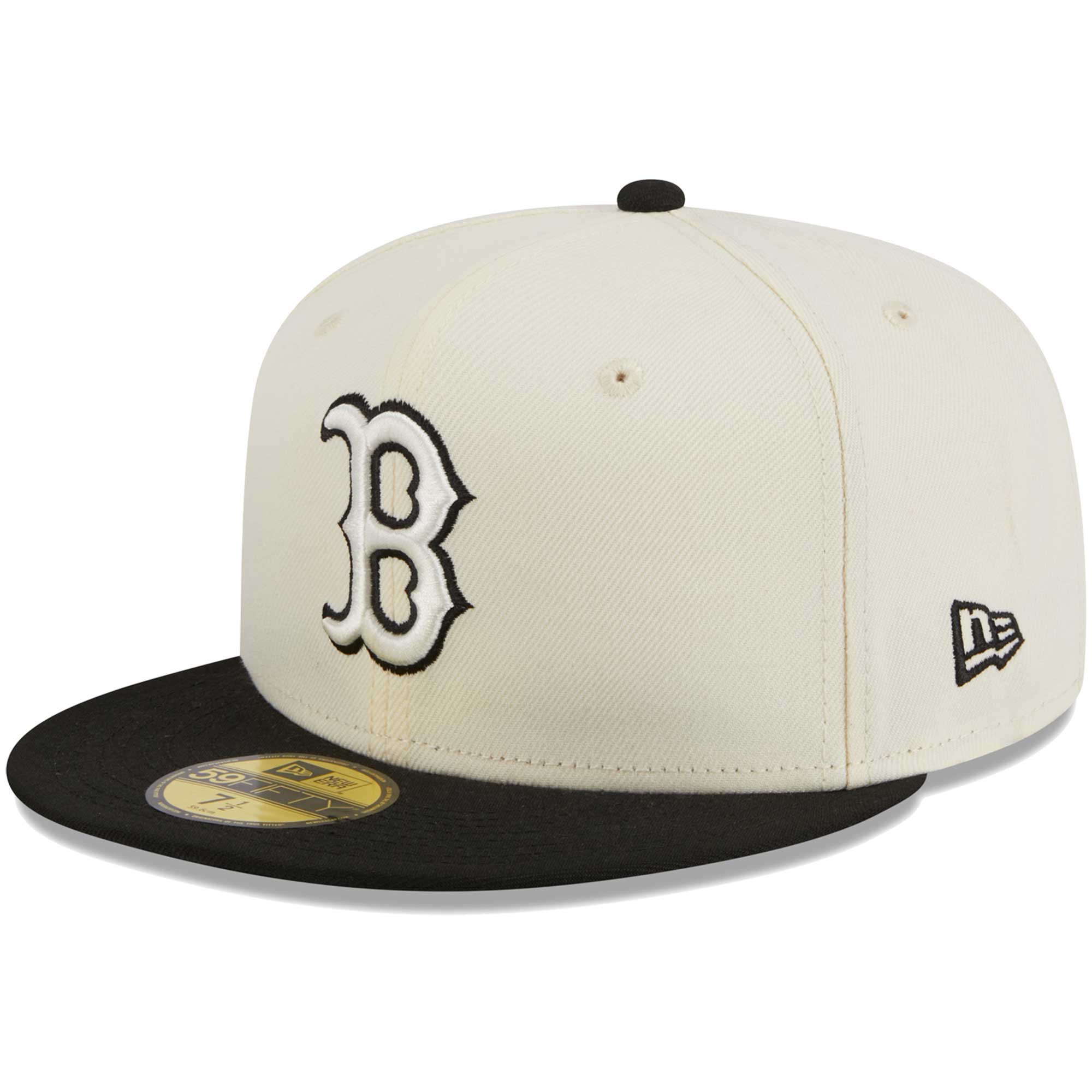 Boston Red Sox New Era Chrome 59FIFTY Fitted Hat - Stone/Black