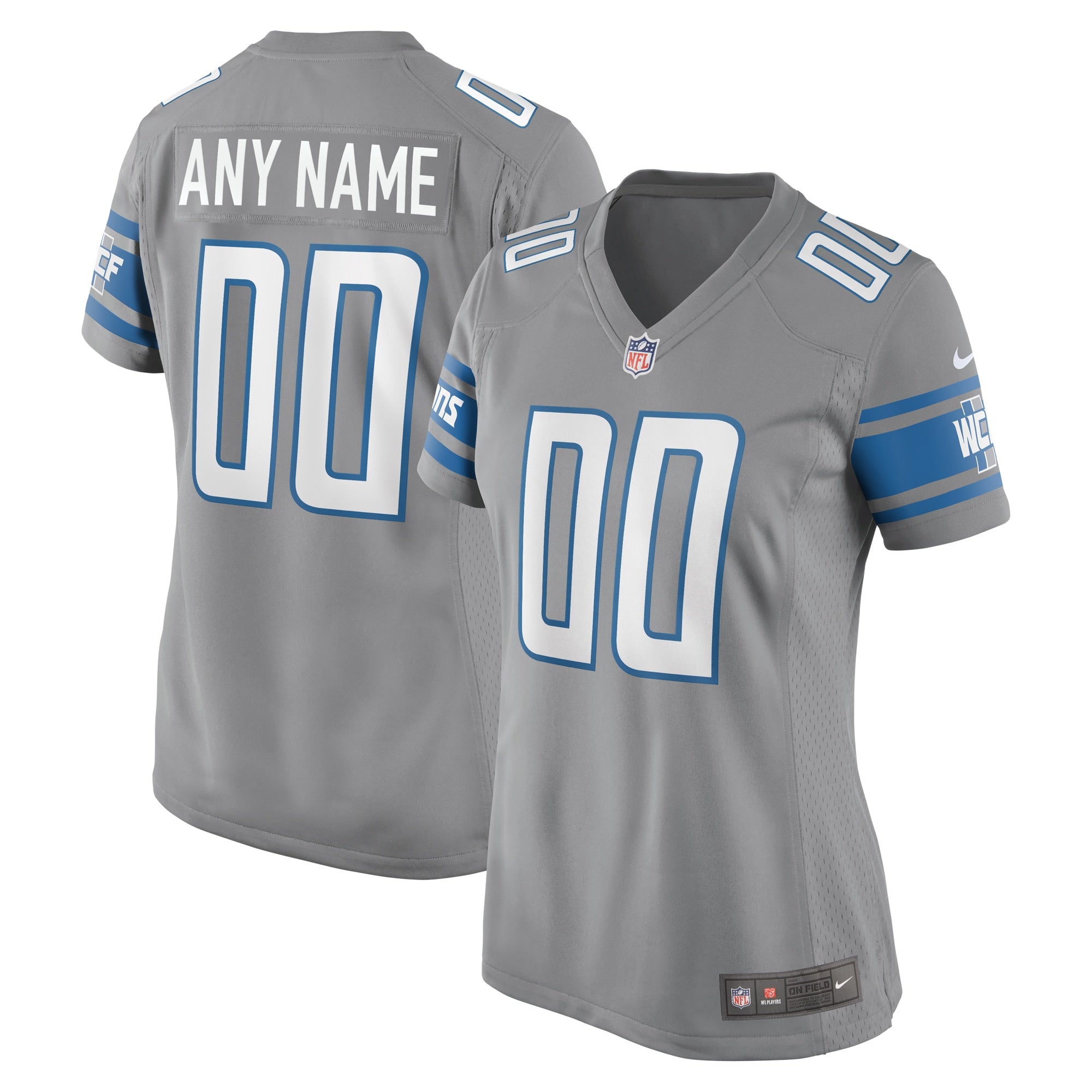 Detroit Lions Nike Women s Alternate Custom Game Jersey   Gray