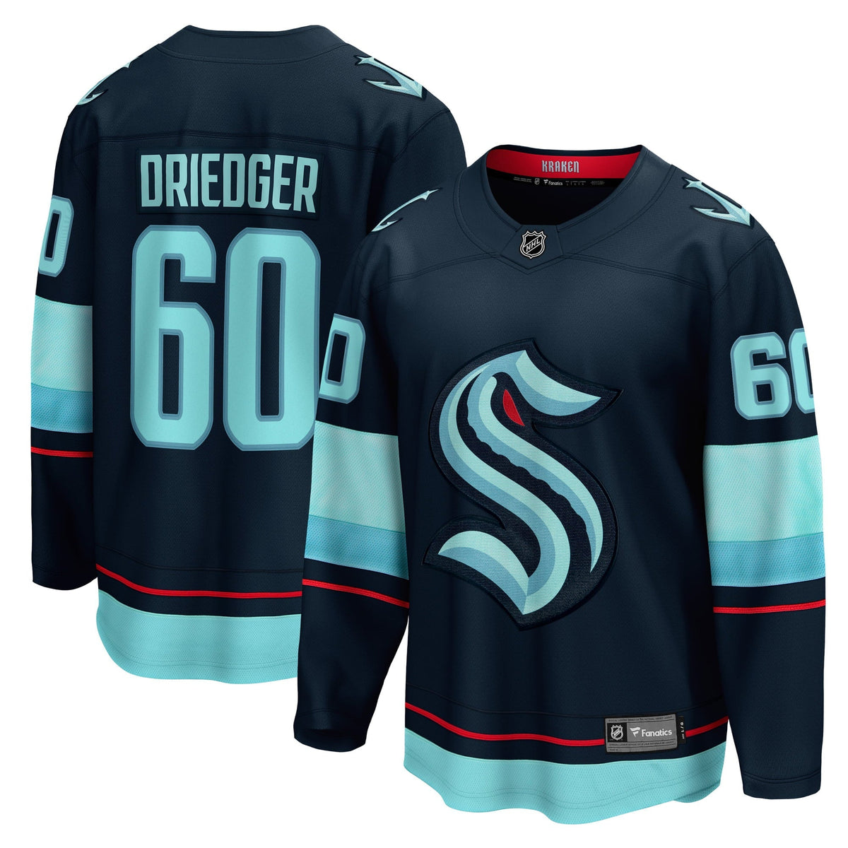 Men's Fanatics Branded Chris Driedger Deep Sea Blue Seattle Kraken Home Breakaway Player Jersey