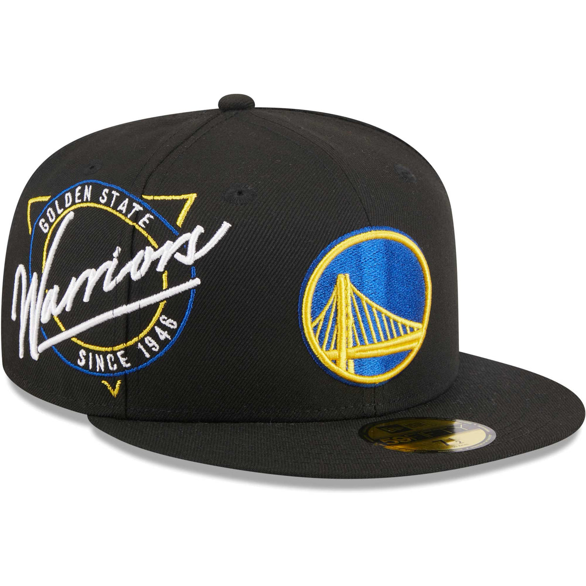 Golden State Warriors New Era Neon Emblem 59FIFTY Fitted Hat - Black