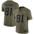 Men s Nike Mike Williams Olive Los Angeles Chargers 2022 Salute To Service Limited Jersey