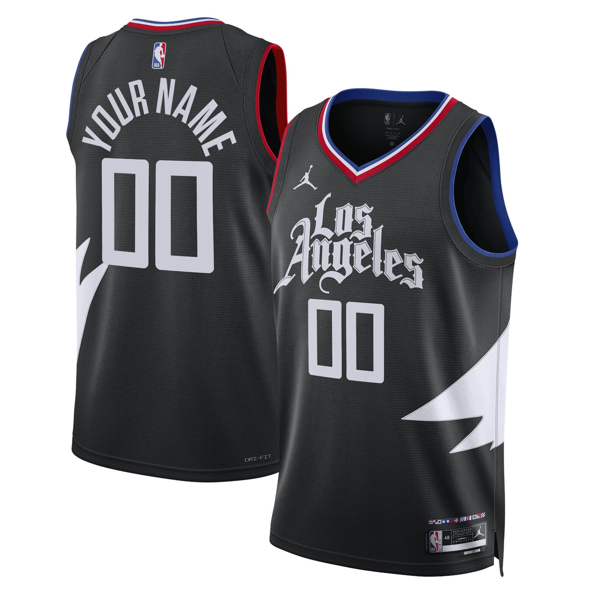 LA Clippers Jordans Brand Unisex 2022/23 Swingman Custom Jersey - Statement Edition - Black