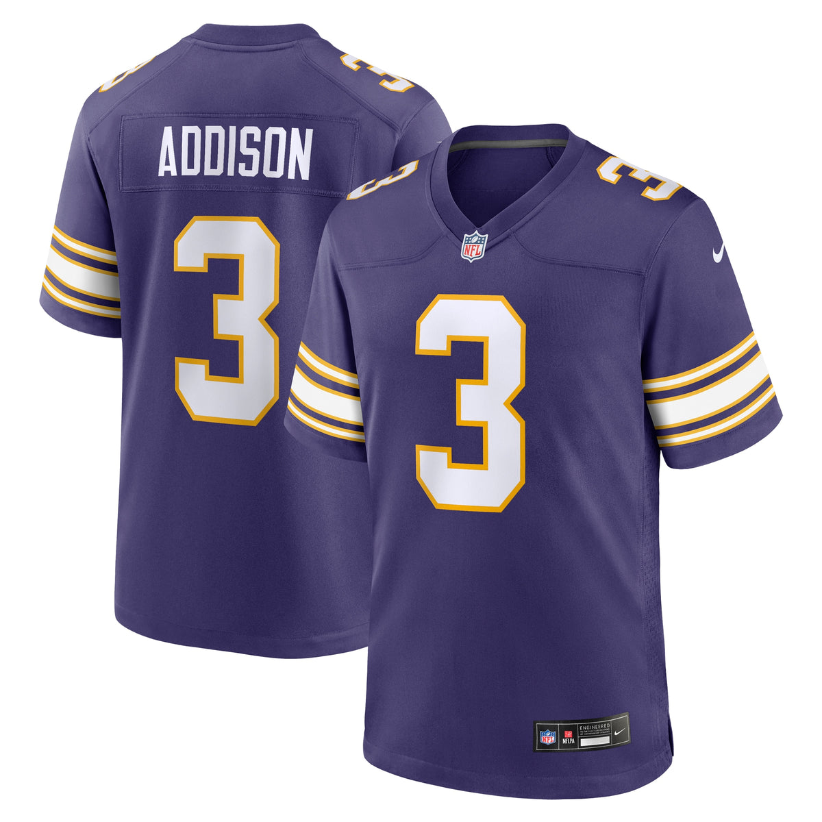 Jordans Addison Minnesota Vikings Nike Classic Player Game Jersey   Purple