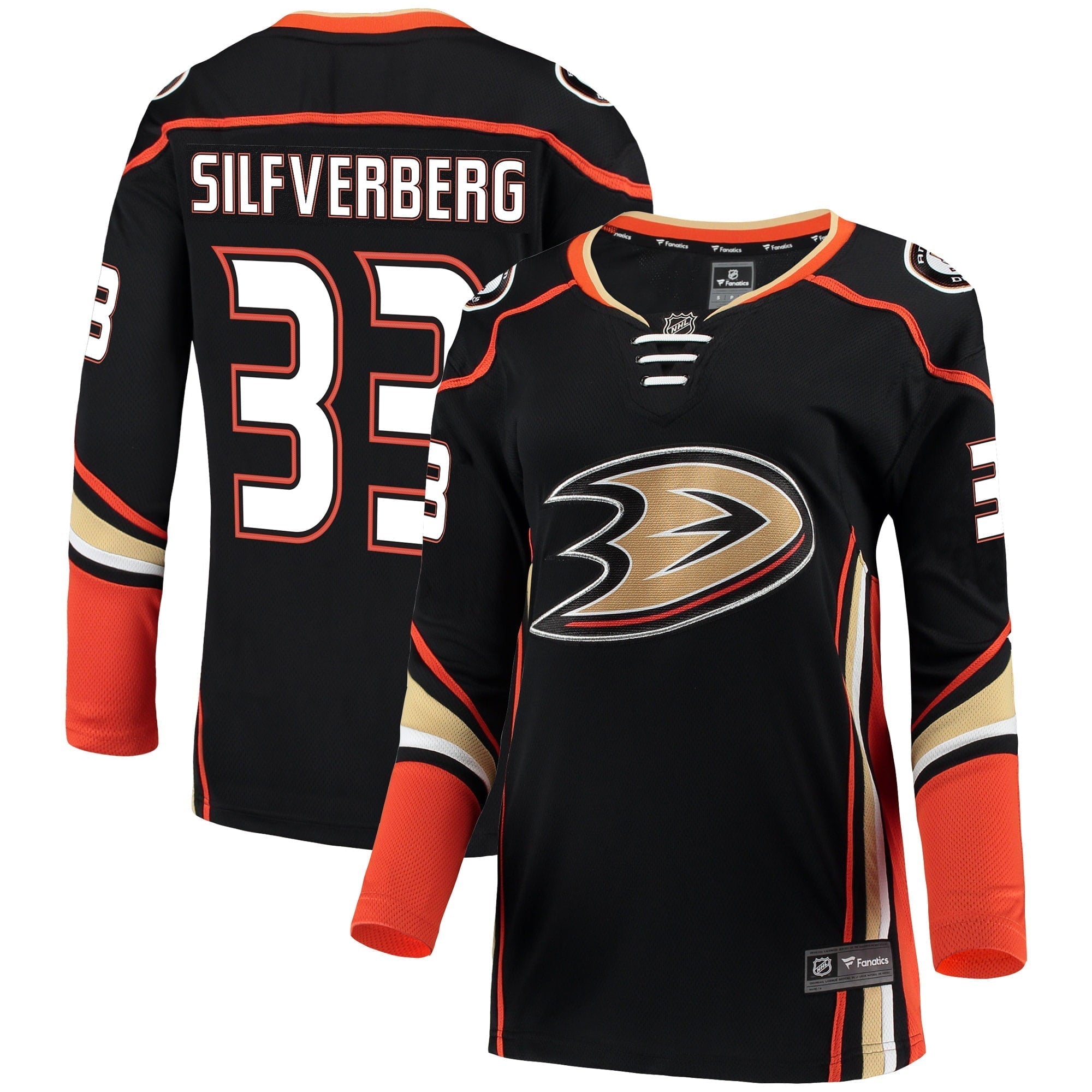 Women's Fanatics Branded Jakob Silfverberg Black Anaheim Ducks Breakaway Jersey