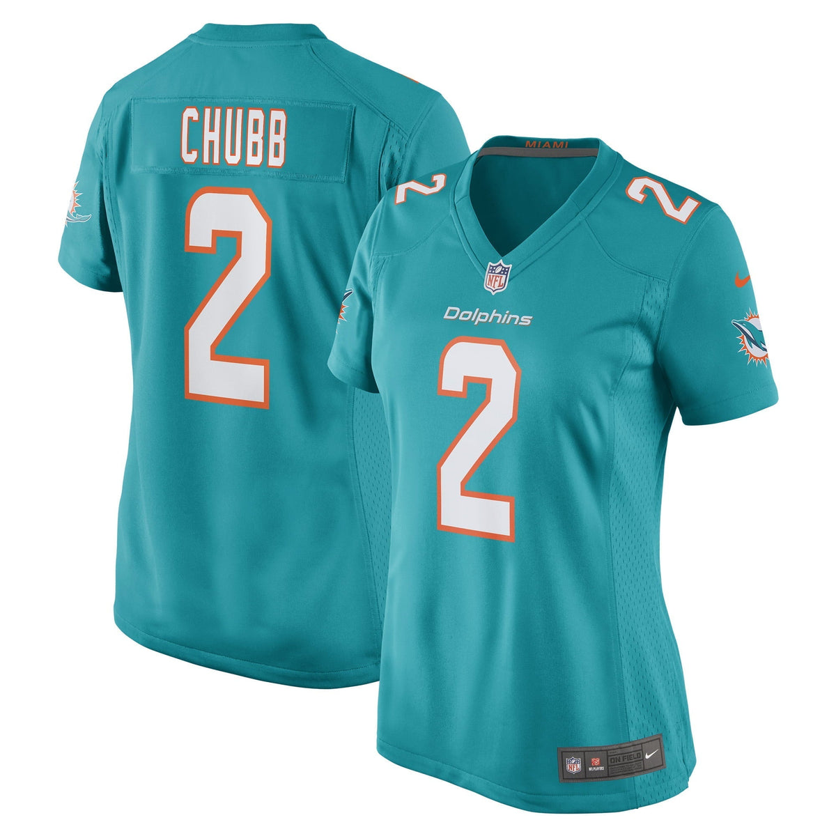 Women s Nike Bradley Chubb Aqua Miami Dolphins Game Player Jersey