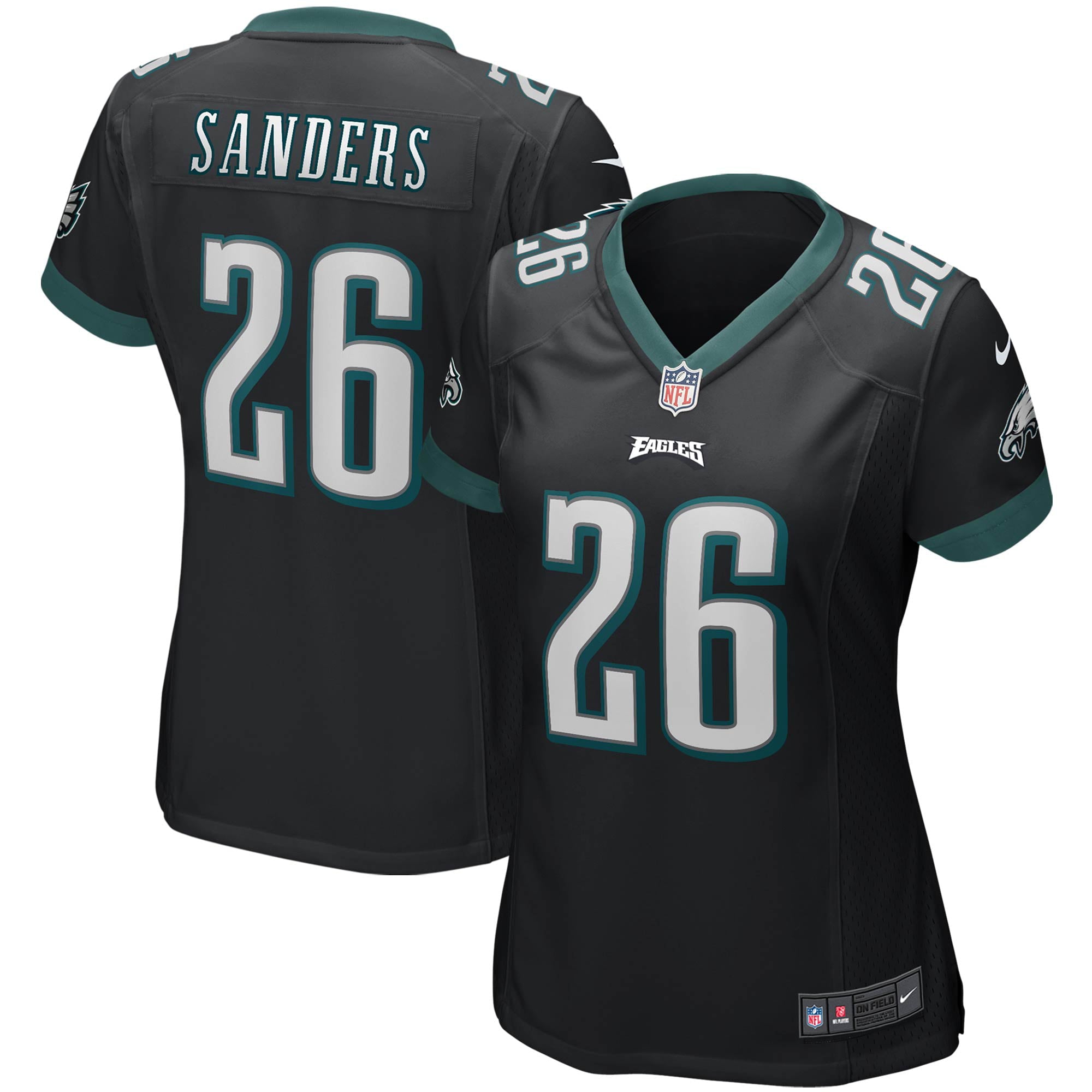 Women s Nike Miles Sanders Black Philadelphia Eagles Game Jersey