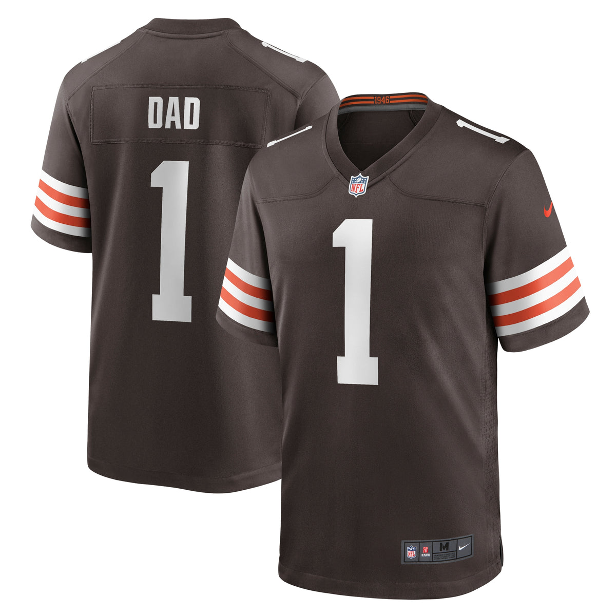 Number 1 Dad Cleveland Browns Nike Game Jersey   Brown