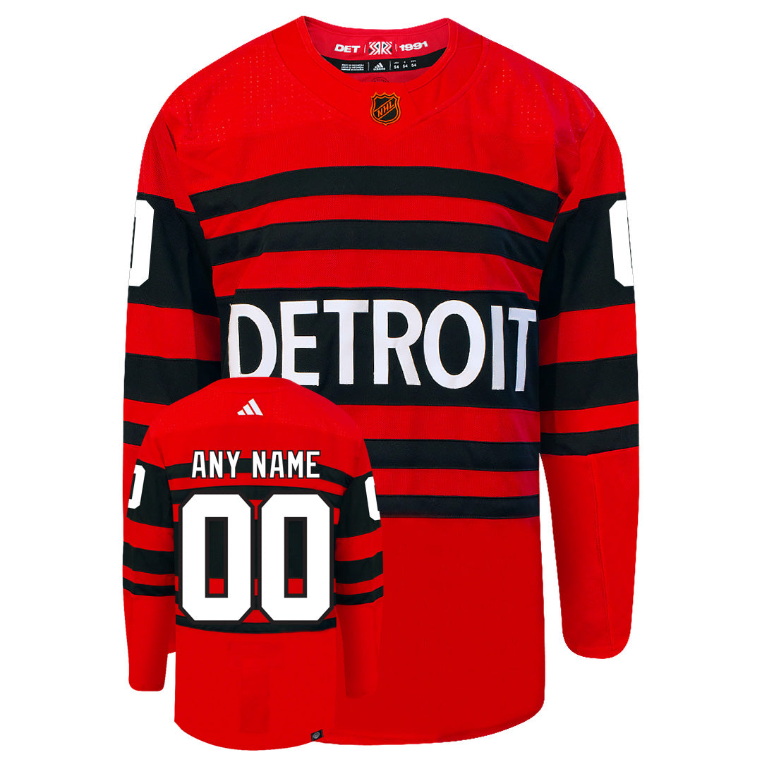 Customizable Detroit Red Wings Adidas 2022 Primegreen Reverse Retro Authentic NHL Hockey Jersey