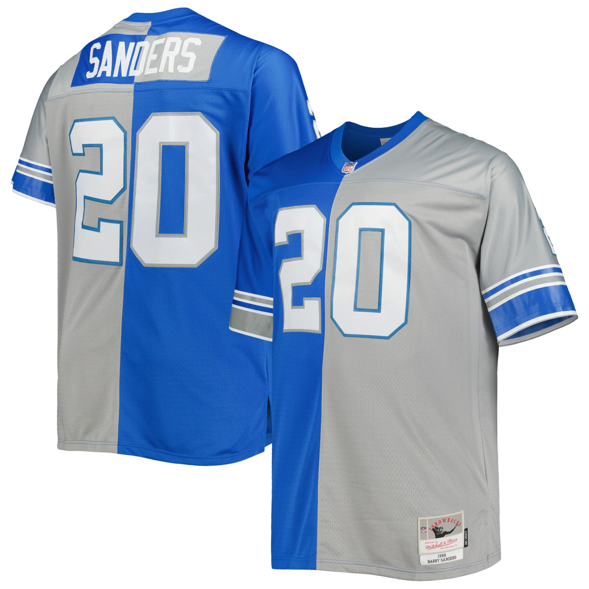 Barry Sanders Detroit Lions Mitchell   Ness Big   Tall Split Legacy Retired Player Replica Jersey   Blue/Silver