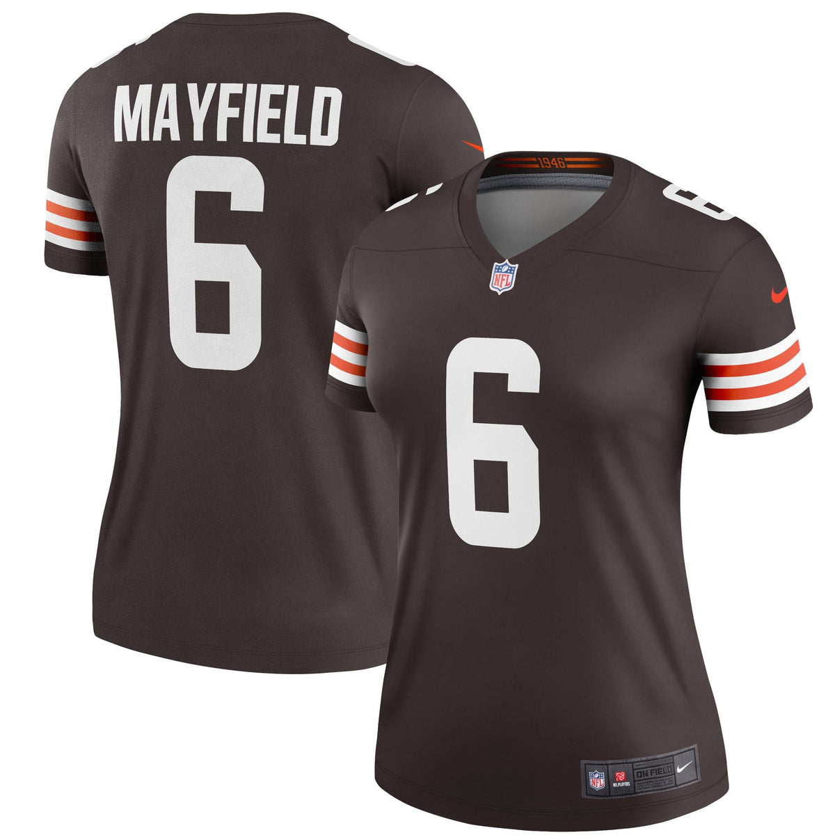 Women s Nike Baker Mayfield Brown Cleveland Browns Legend Player Jersey