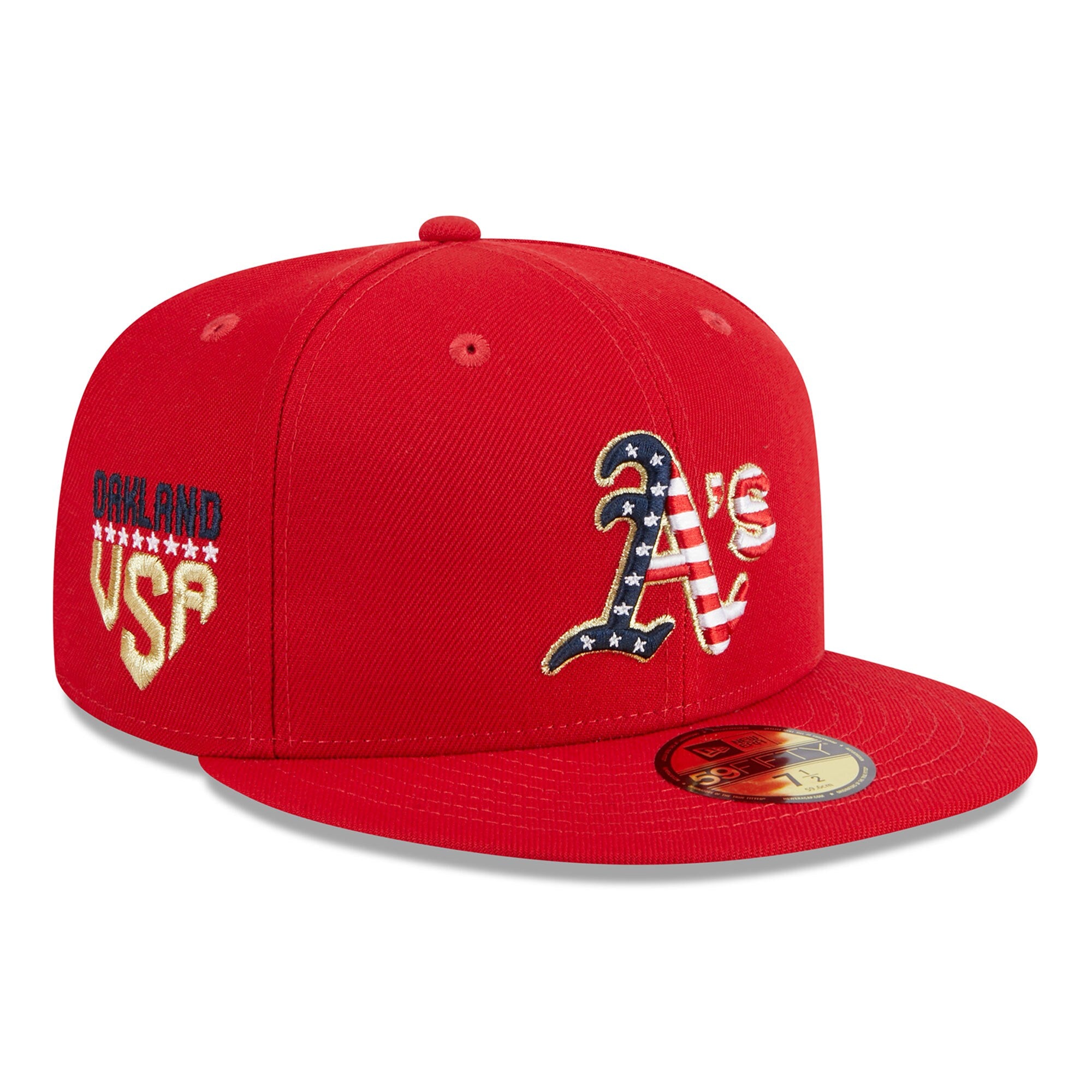 Oakland Athletics New Era 2023 Fourth of July 59FIFTY Fitted Hat - Red