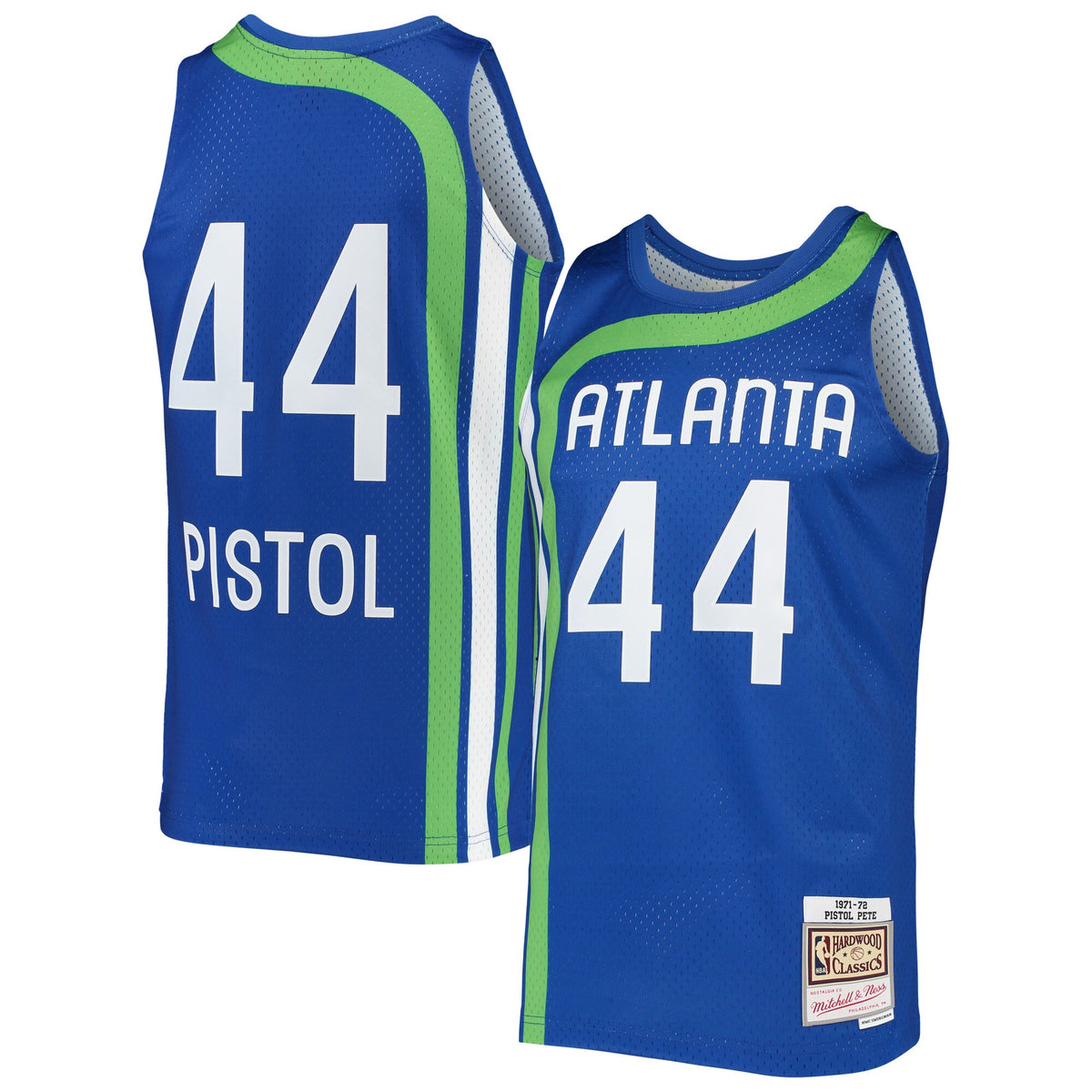 Pete Maravich Atlanta Hawks, NBA Jerseys Mitchell & Ness Hardwood Classics Swingman Jersey - Blue