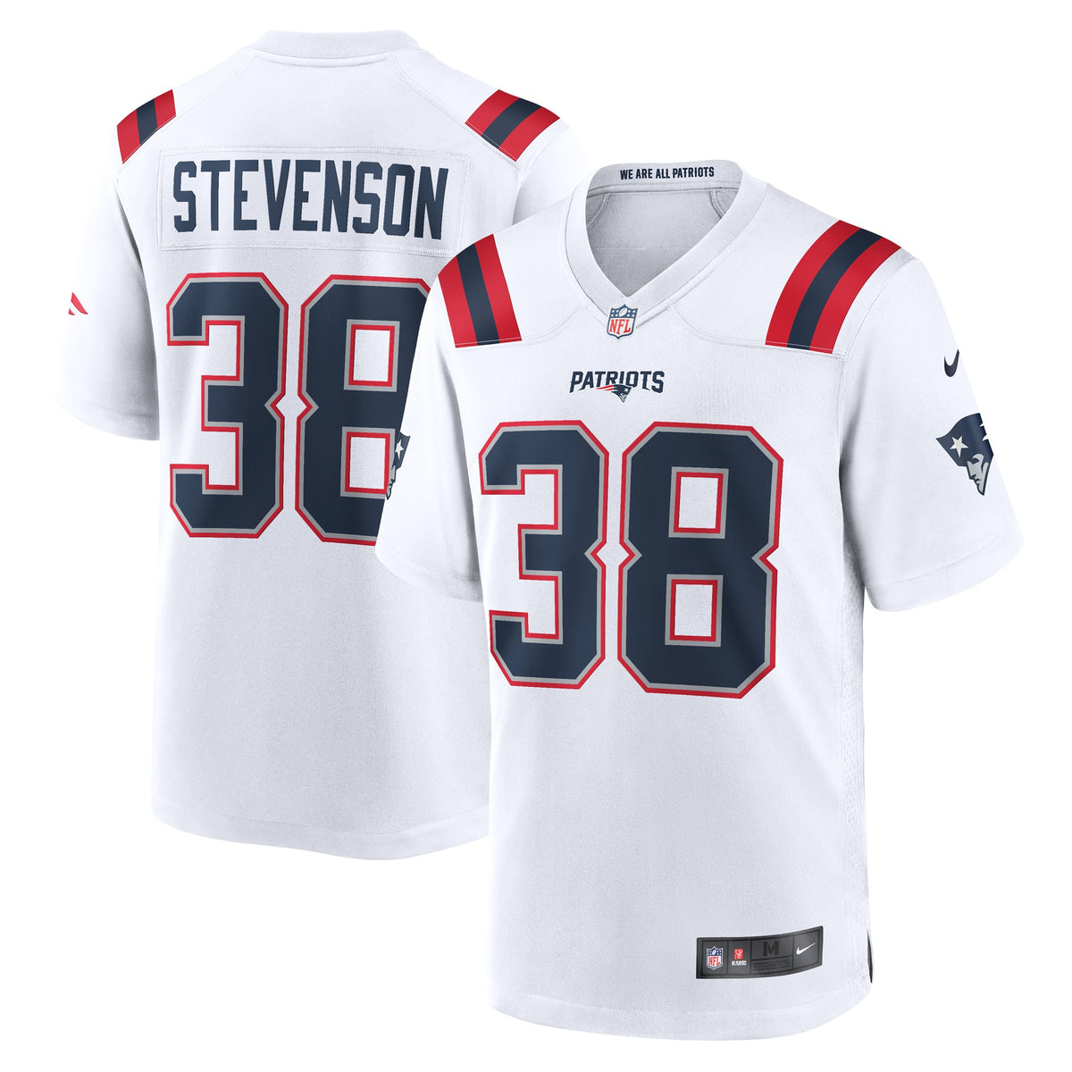 Rhamondre Stevenson New England Patriots Nike Game Player Jersey   White