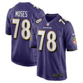 Men s Nike Morgan Moses Purple Baltimore Ravens Game Player Jersey