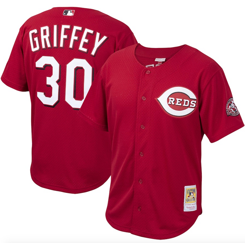 Men's Cincinnati Reds Ken Griffey Jr. Mitchell & Ness Red Cooperstown Collection Batting Practice Jersey