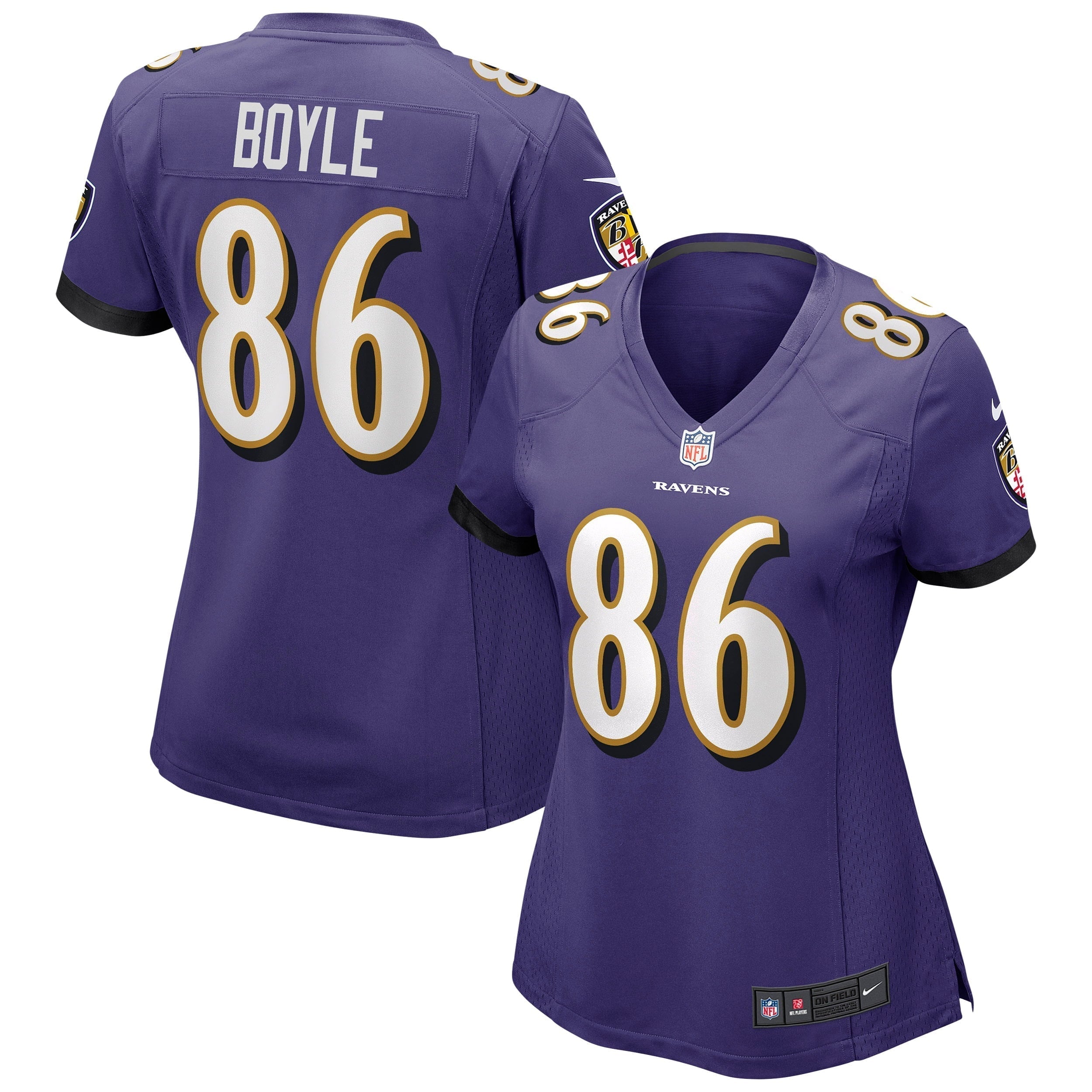 Women s Nike Nick Boyle Purple Baltimore Ravens Game Jersey