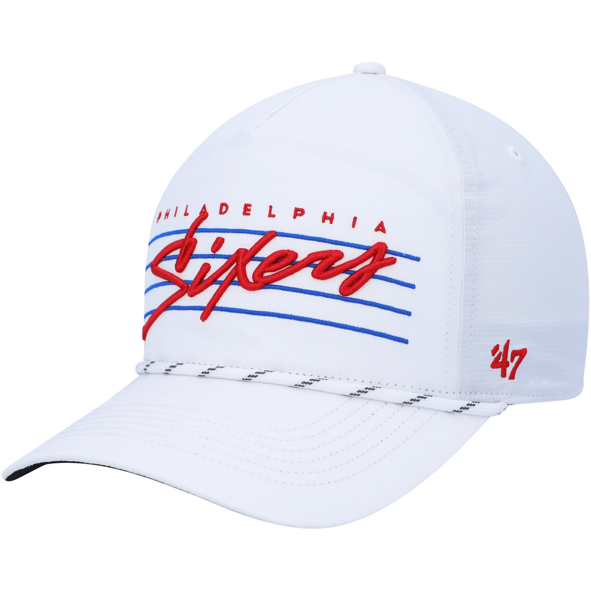Philadelphia 76ers '47 Downburst Hitch Snapback Hat - White