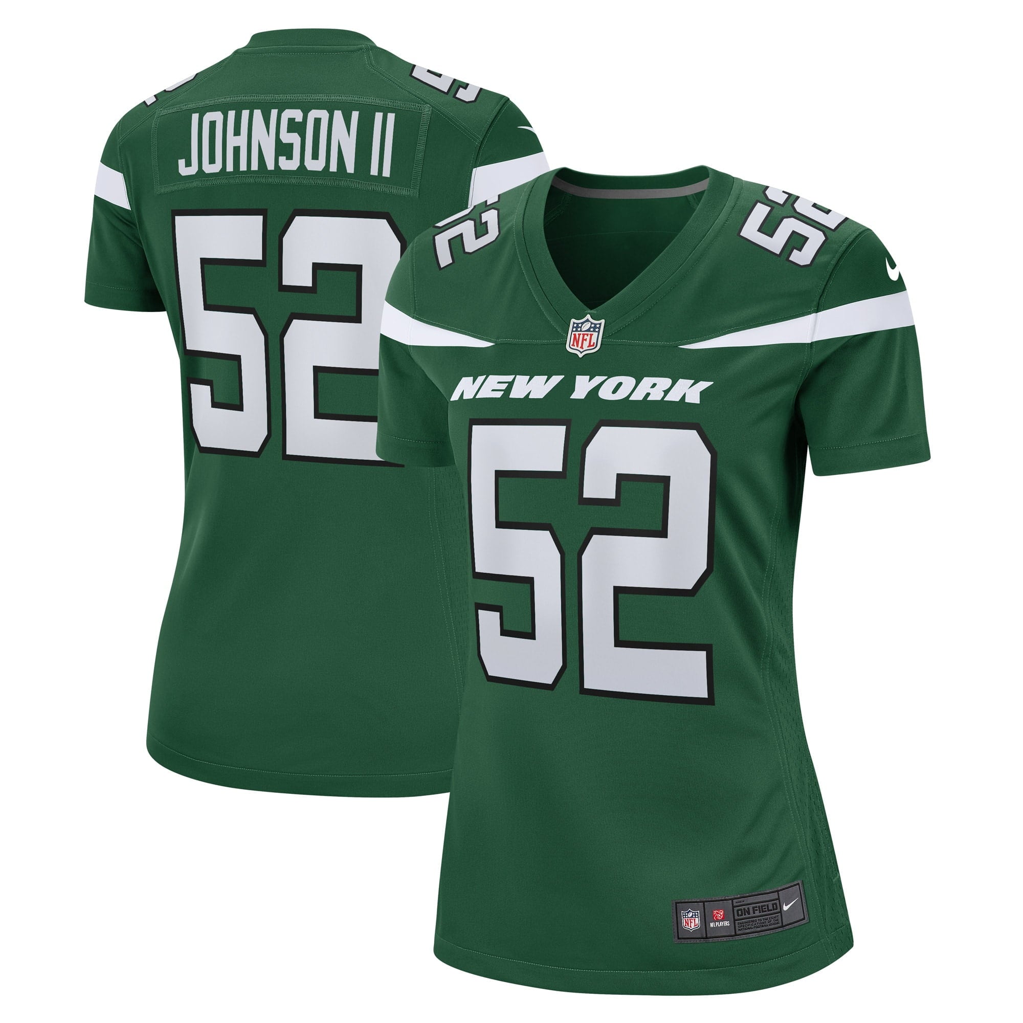 Women s Nike Jermaine Johnson II Gotham Green New York Jets Game Player Jersey