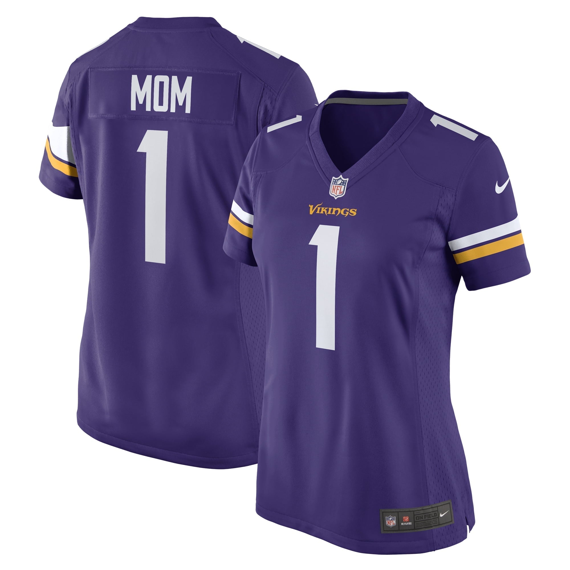 Women s Nike Number 1 Mom Purple Minnesota Vikings Game Jersey