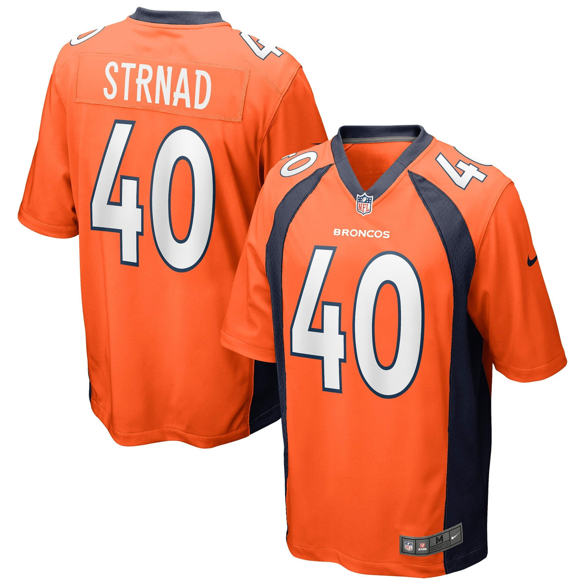 Men s Nike Justin Strnad Orange Denver Broncos Game Jersey
