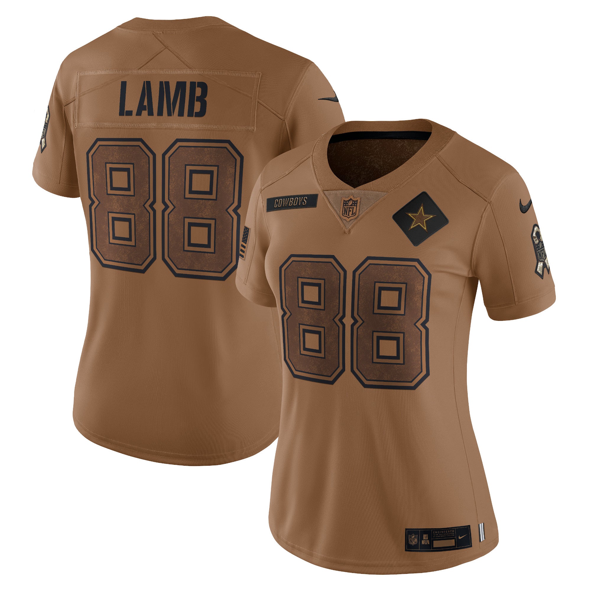 CeeDee Lamb Dallas Cowboys Nike Women s 2023 Salute To Service Limited Jersey   Brown