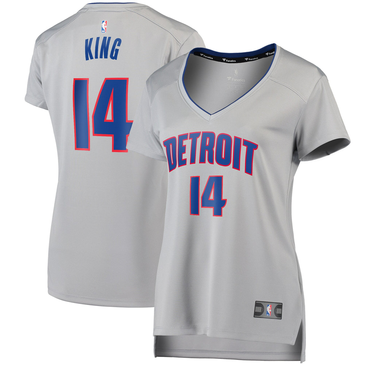 Louis King Detroit Pistons Fanatics Branded Women's Fast Break Replica Jersey Silver - Statement Edition