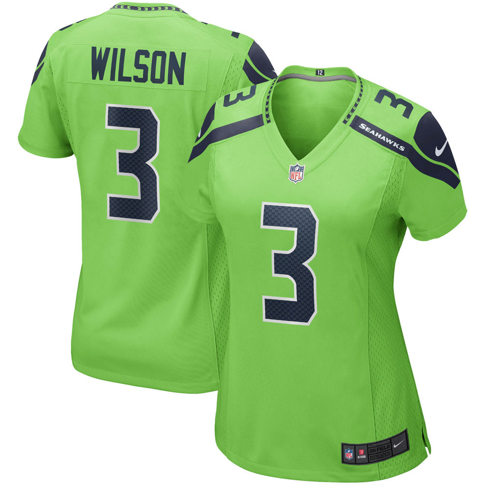 Women s Seattle Seahawks Russell Wilson Alternate Game Jersey Neon Green