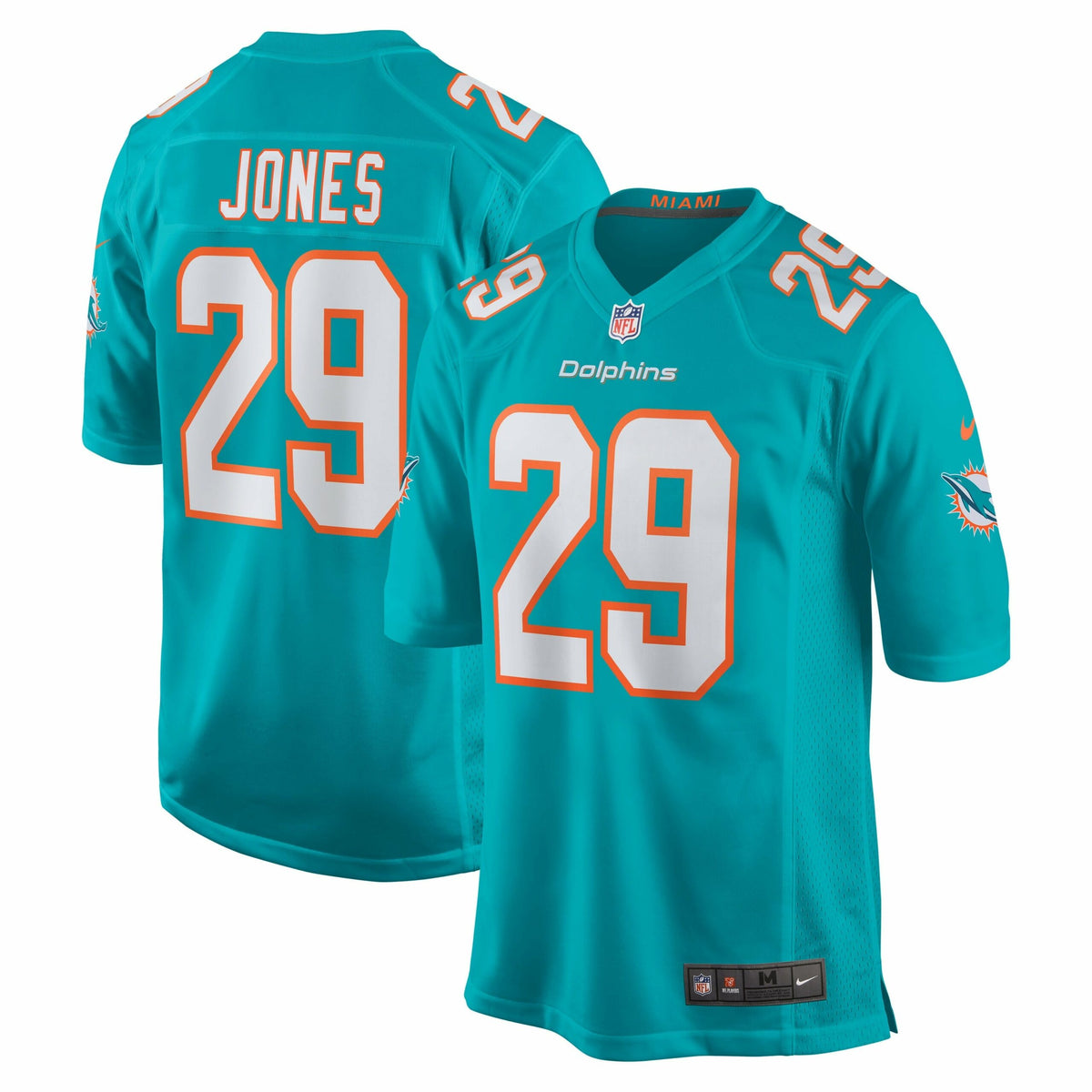 Men s Nike Brandon Jones Aqua Miami Dolphins Team Game Jersey