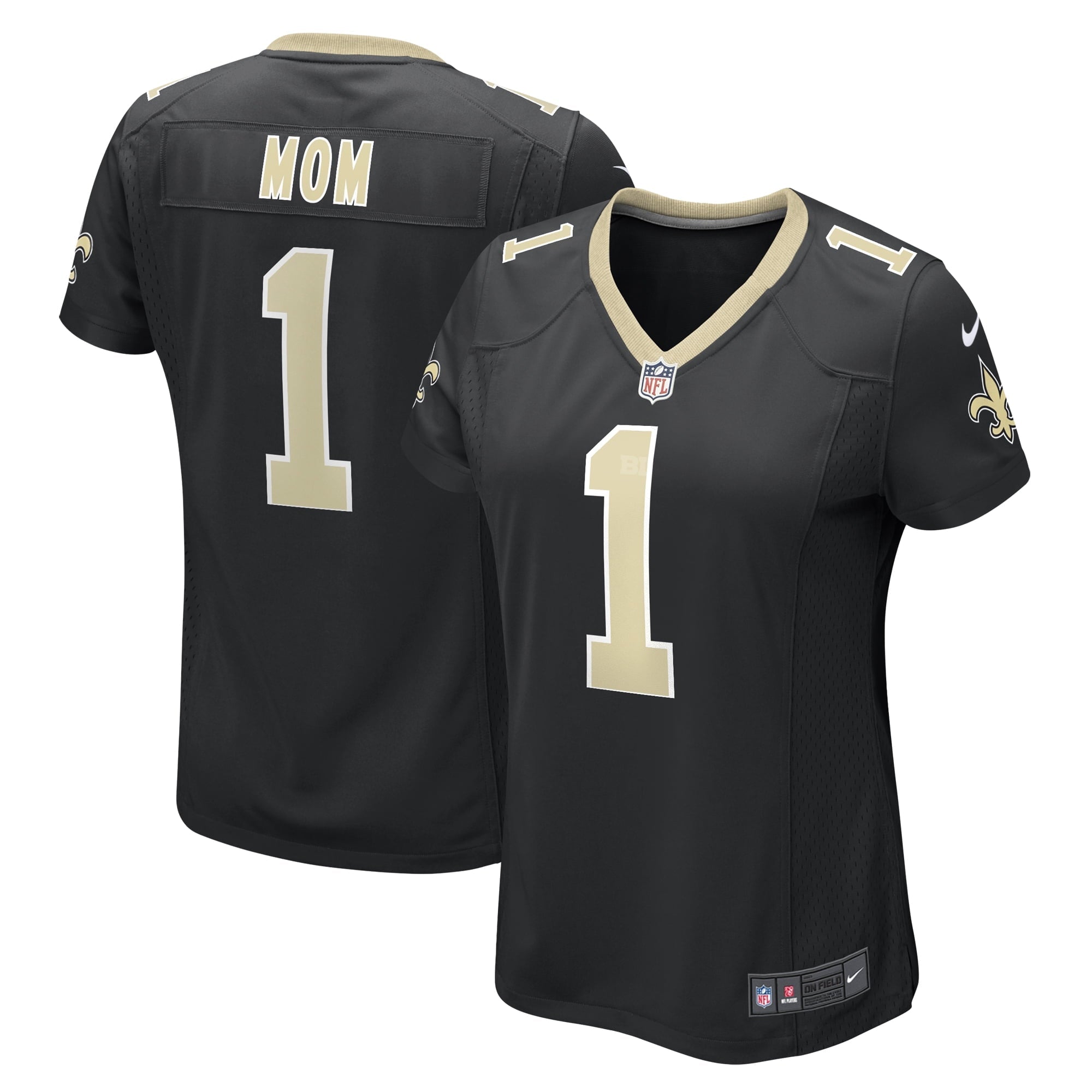 Women s Nike Number 1 Mom Black New Orleans Saints Game Jersey