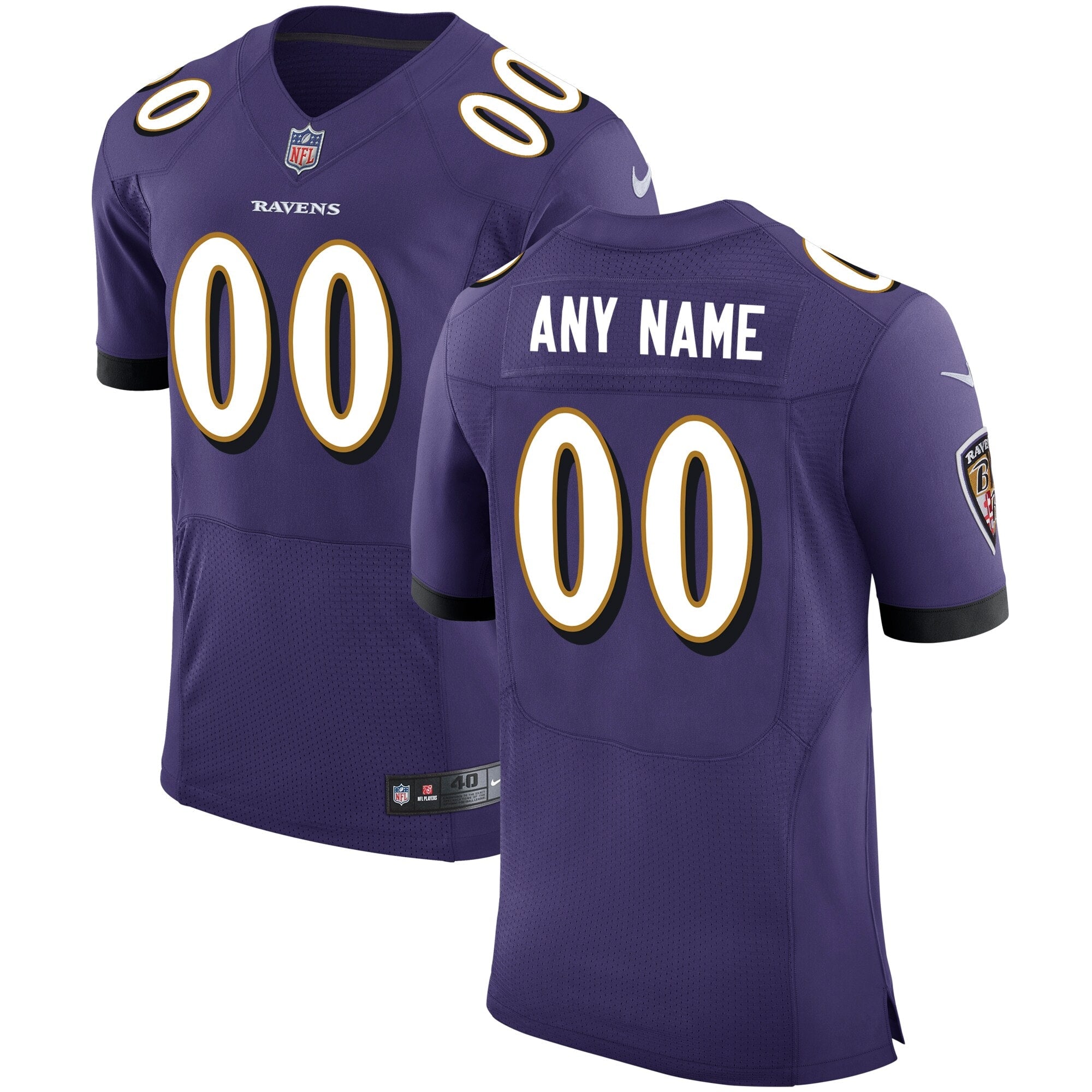 Baltimore Ravens Nike Speed Machine Custom Elite Jersey   Purple