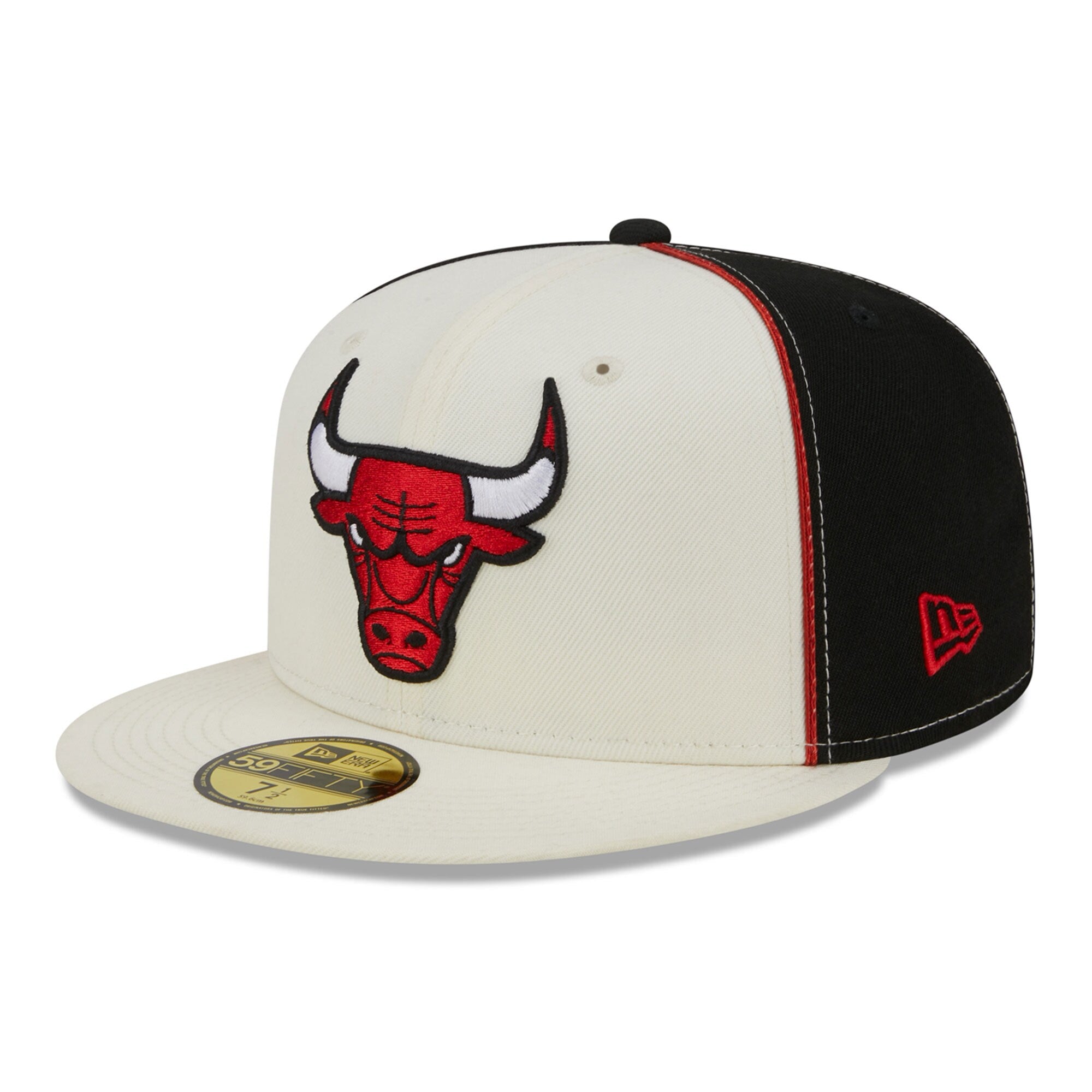 Chicago Bulls New Era Piped Pop Panel 59FIFTY Fitted Hat - Cream