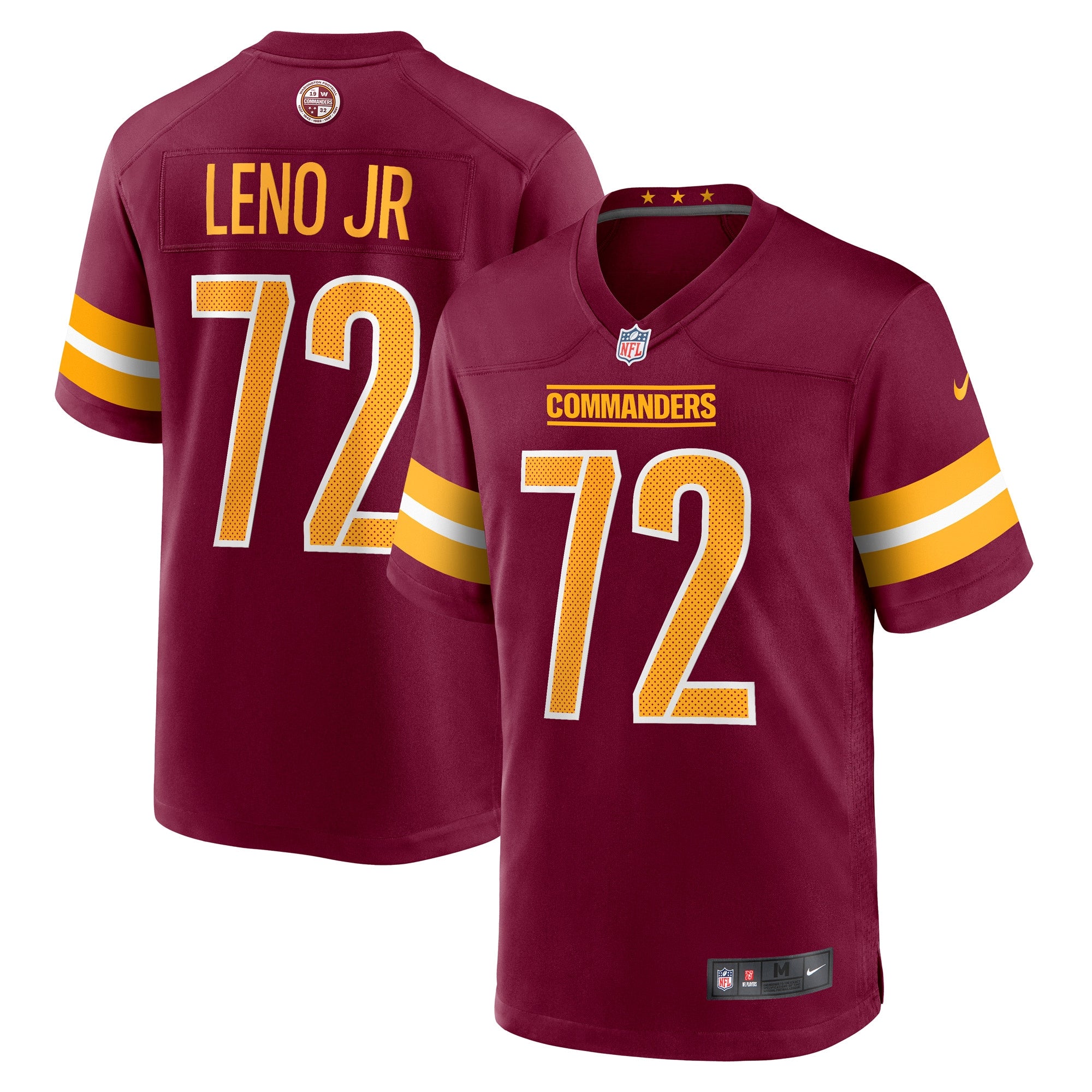 Charles Leno Jr. Washington Commanders Nike Home Game Player Jersey   Burgundy