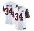 Men s Chicago Bears Walter Payton White Navy 2023 Throwback Limited  Stitched Game Jerseys