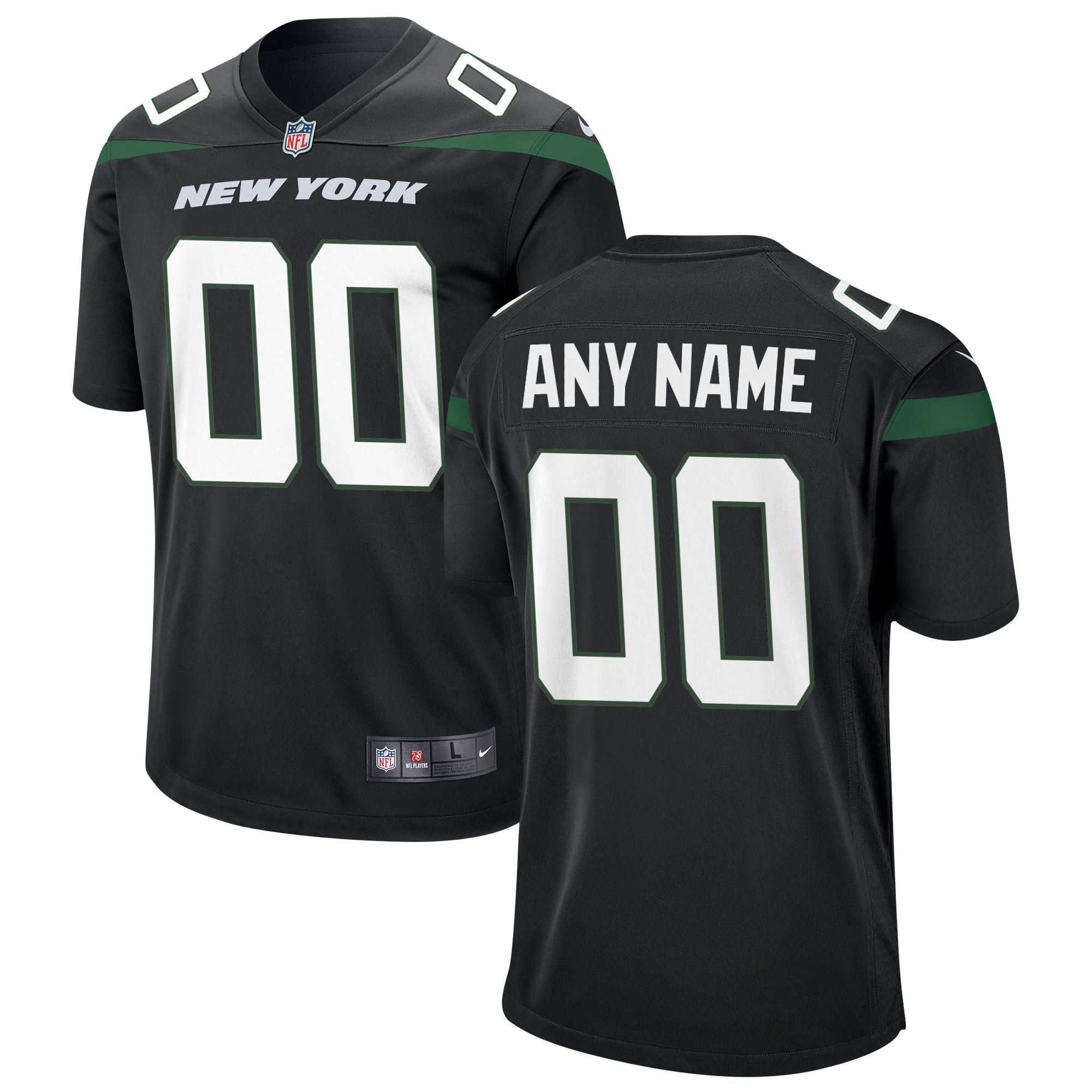 New York Jets Nike Youth Custom Game Jersey   Black