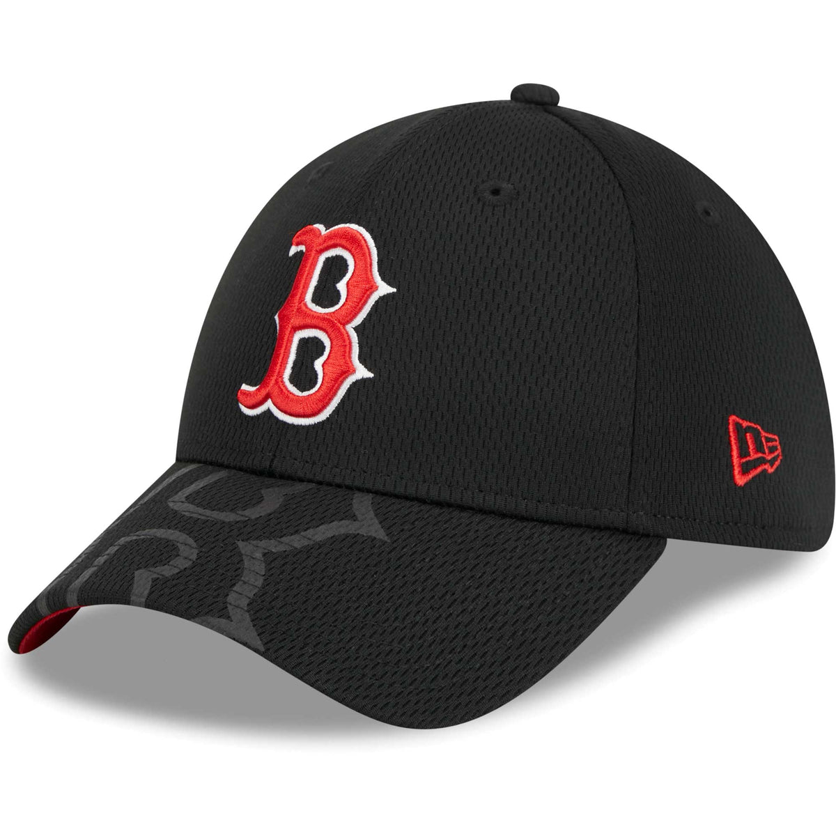 Boston Red Sox New Era Top Visor 39THIRTY Flex Hat - Black