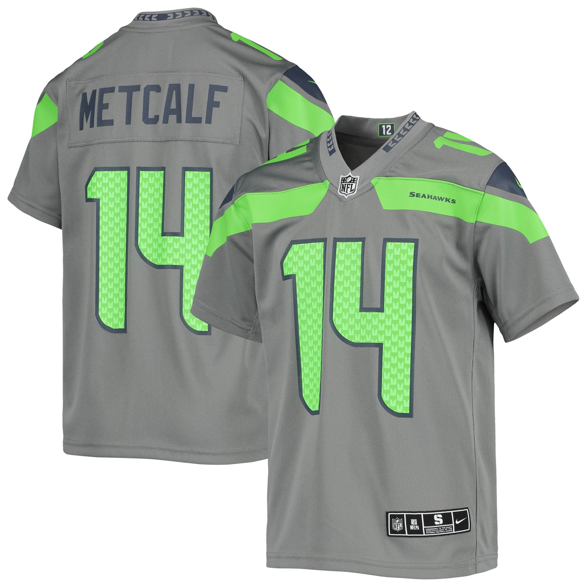 DK Metcalf Seattle Seahawks Nike Youth Inverted Team Game Jersey Gray