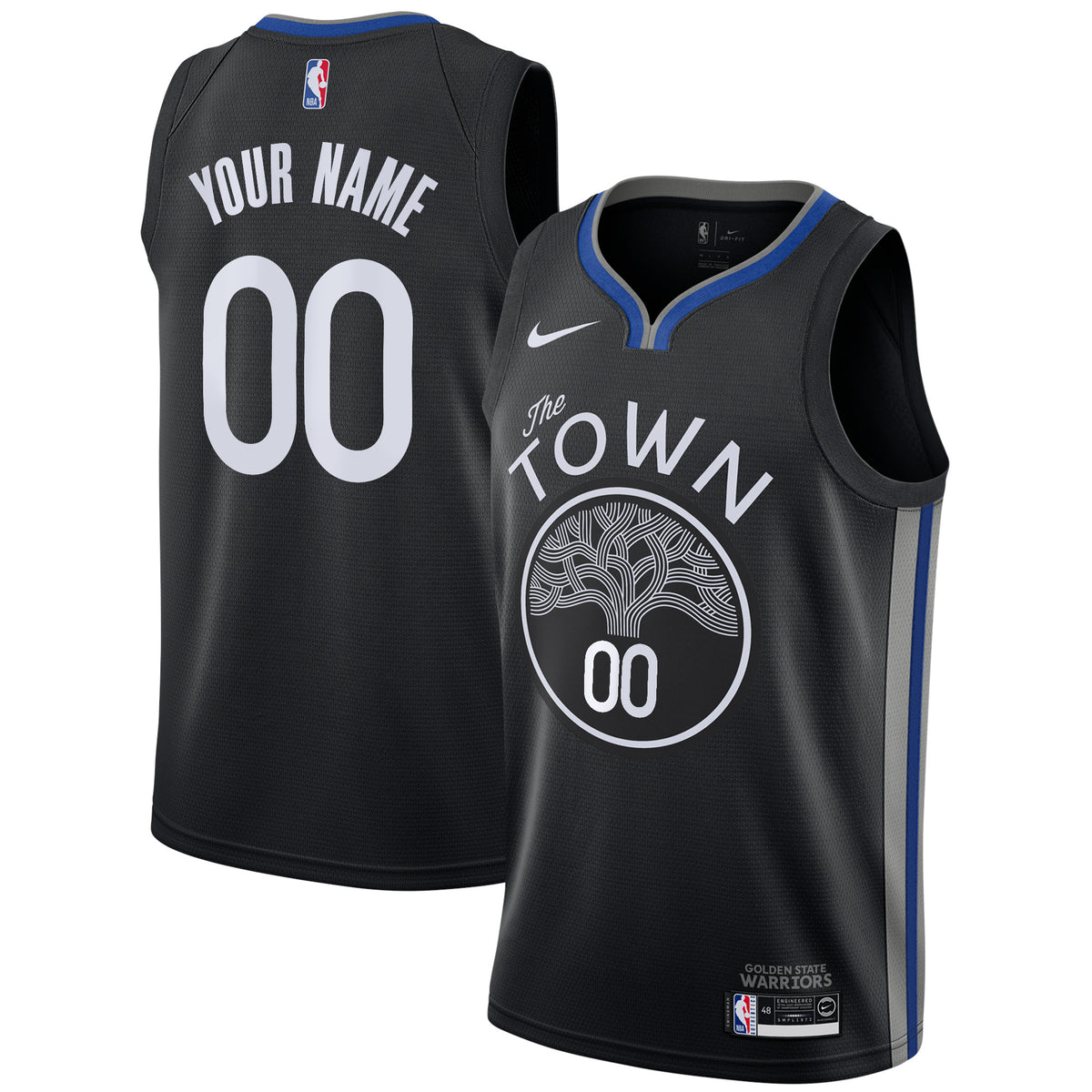 Golden State Warriors Nike 2019/20 Custom Swingman Jersey Black - City Edition