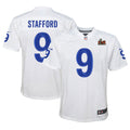 Youth Los Angeles Rams Matthew Stafford Super Bowl LVI Game Patch Jersey White