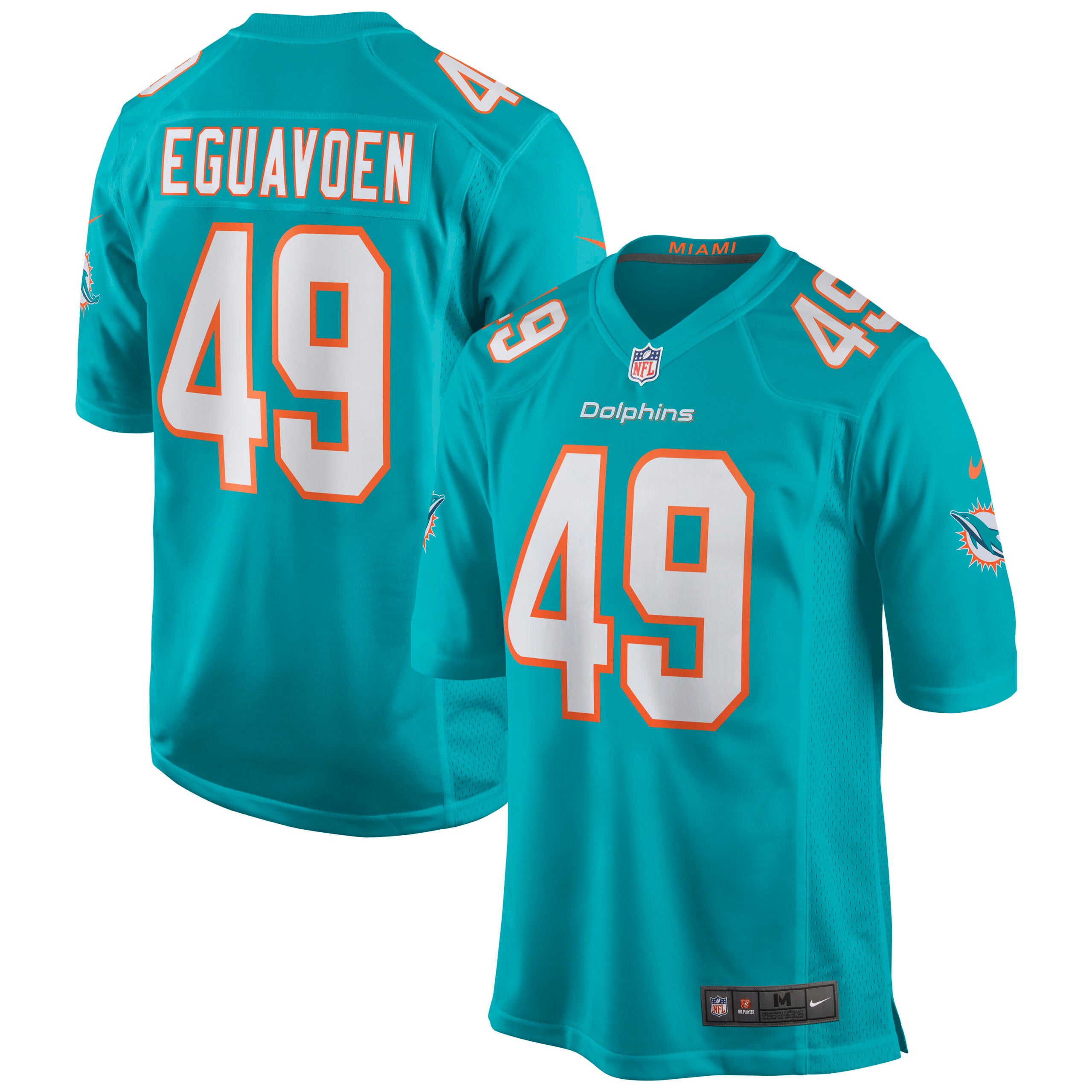 Sam Eguavoen Miami Dolphins Nike Game Jersey   Aqua