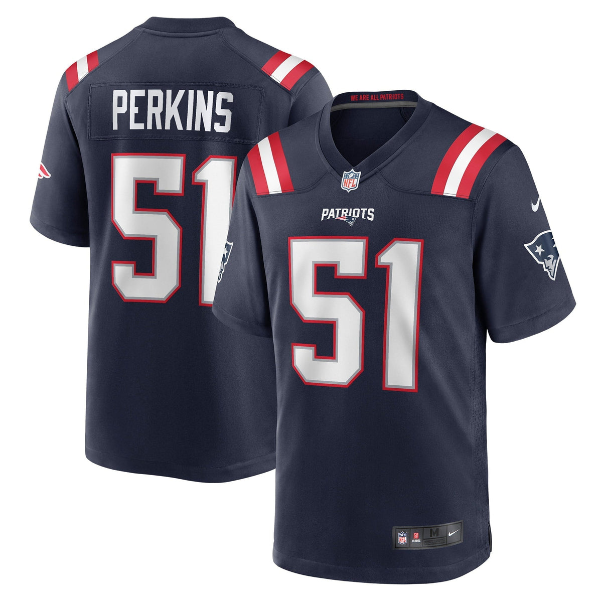 Men s Nike Ronnie Perkins Navy New England Patriots Game Jersey