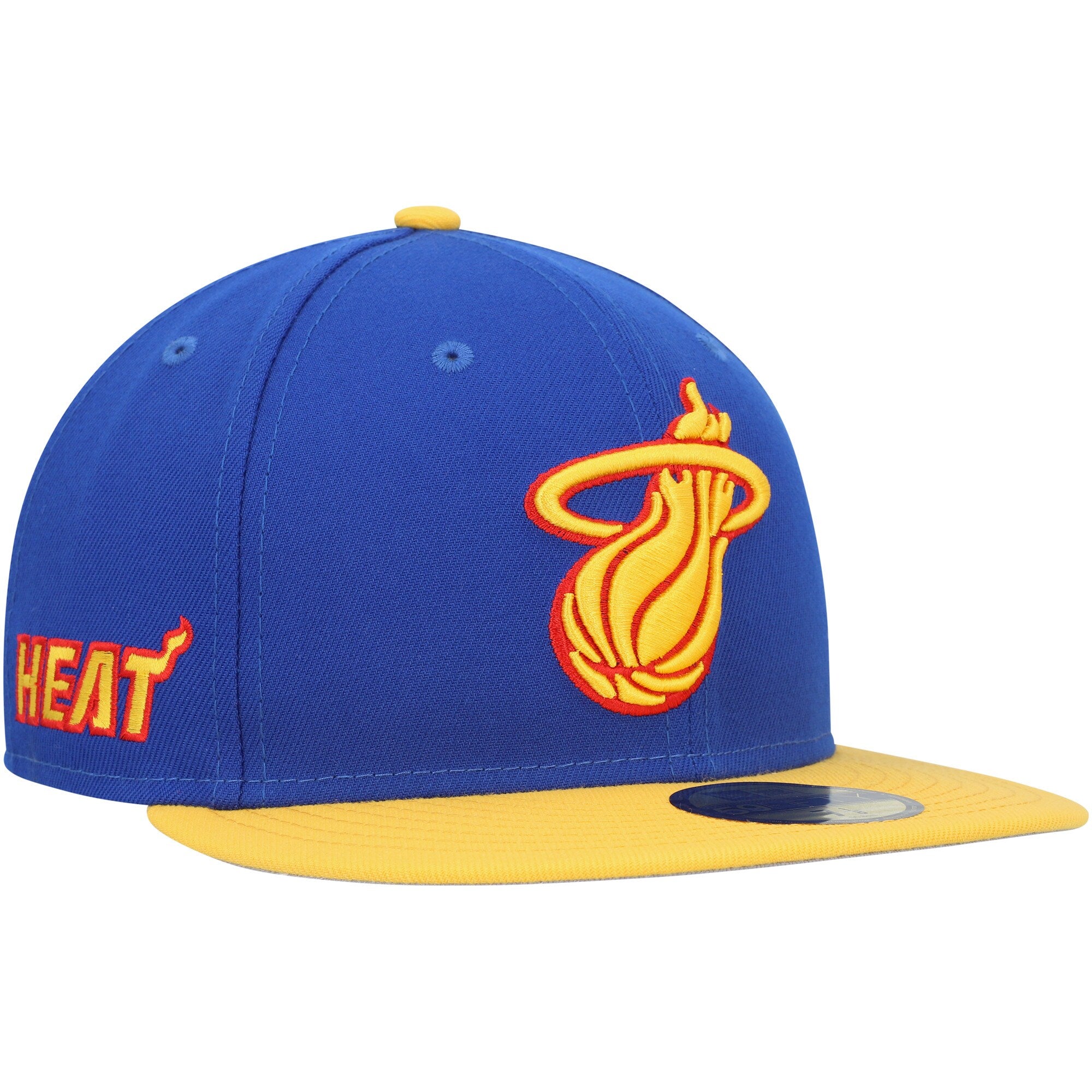Miami Heat New Era Side Patch 59FIFTY Fitted Hat - Blue