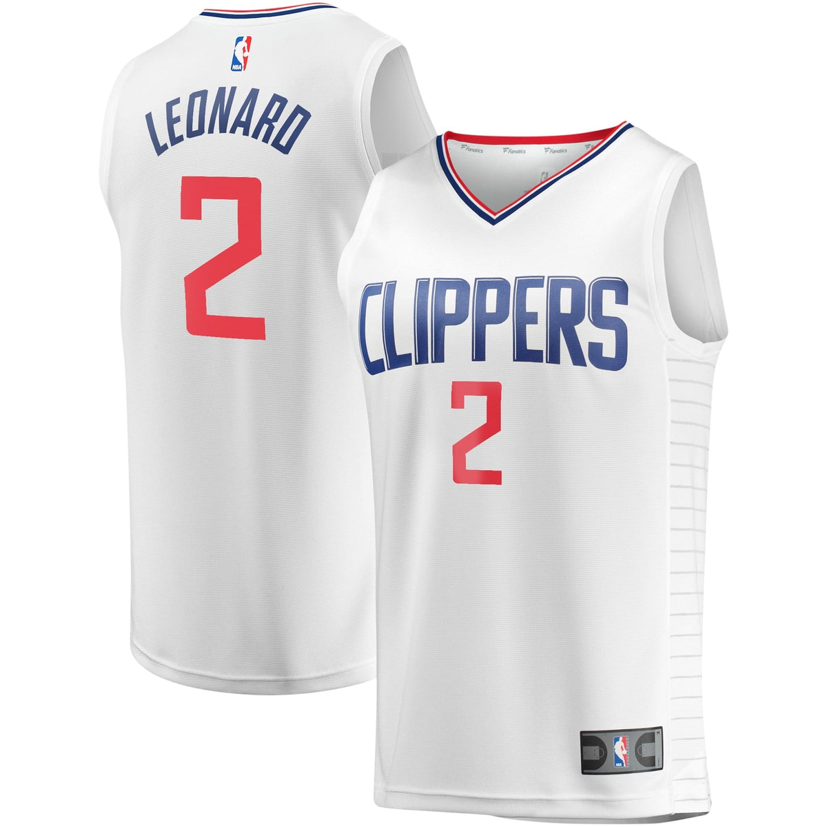Youth Fanatics Branded Kawhi Leonard White LA Clippers Fast Break Player Jersey - Association Edition