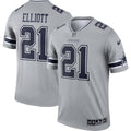 Men s Nike Ezekiel Elliott Silver Dallas Cowboys Inverted Legend Jersey