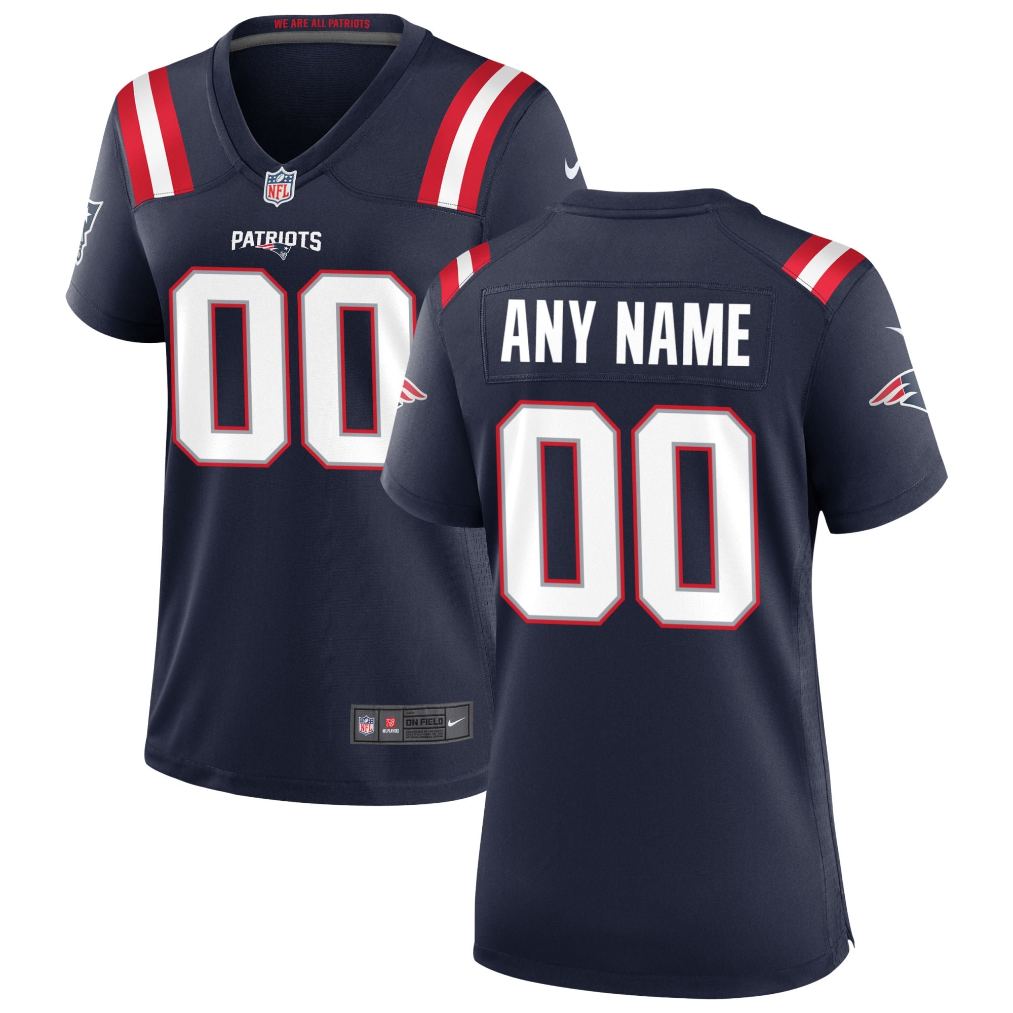 New England Patriots Nike Women s Custom Game Jersey   Navy