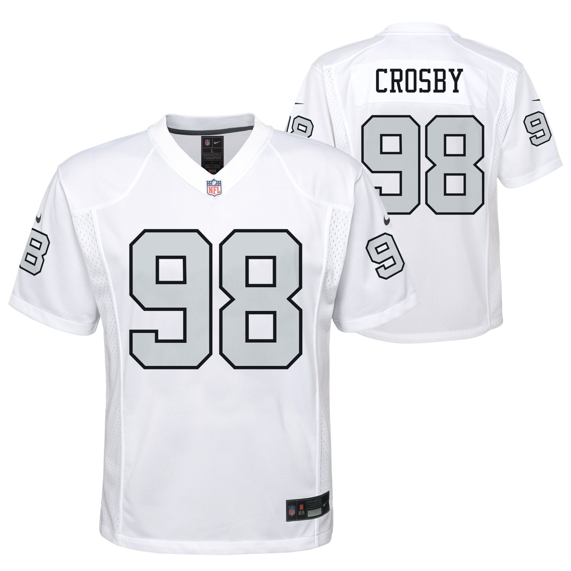 Maxx Crosby Las Vegas Raiders Nike Youth Game Jersey   White